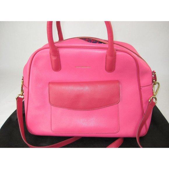 Vera Bradley Pink Leather Purse Adjustable Shoulder Strap Double Handles Spring - Picture 2 of 12